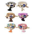 Evil Eye N Tassel Ball Bracelet BR2521-35 (12PC)