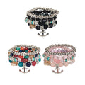 Silver Anchor Charm  Ball Bracelet Set BR2521-53 (12PC)