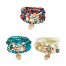 Elephant N Hamsa Charm Ball Bracelet BR2521-62 (12PC)