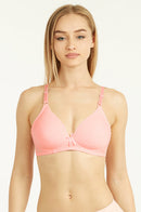SOFRA LADIES COTTON PLAIN NO WIRE BRA (BR4242PN)