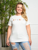 PLUS SIZE BASIC TEE GRAPHIC TOP