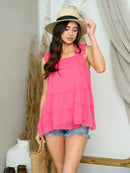 WOMEN'S BABY DOLL RUFFLE TANK TOP