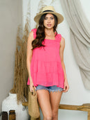 WOMEN'S BABY DOLL RUFFLE TANK TOP