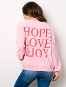 WOMEN'S LONG SLEEVE BACK GRAPHIC DETAILED PULLOVER TOP