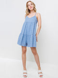 WOMEN'S SLEEVELESS RUFFLE TIERED TUNIC ROMPER