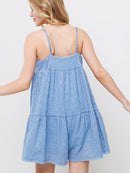 WOMEN'S SLEEVELESS RUFFLE TIERED TUNIC ROMPER