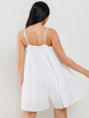 WOMEN'S SLEEVELESS RUFFLE TIERED TUNIC ROMPER