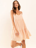 WOMEN'S SLEEVELESS RUFFLE TIERED TUNIC ROMPER