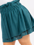 PLUS SIZE ELASTIC WAIST TIERED RUFFLE MINI SKIRT