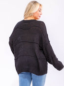 PLUS SIZE LONG SLEEVE KNIT PULLOVER SWEATER