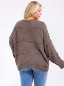 PLUS SIZE LONG SLEEVE KNIT PULLOVER SWEATER