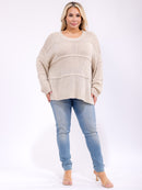 PLUS SIZE LONG SLEEVE KNIT PULLOVER SWEATER