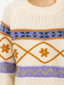 WOMEN'S LONG SLEEVE KNIT PULLOVER EMBROIDERY SWEATER