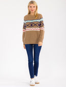 WOMEN'S LONG SLEEVE KNIT PULLOVER EMBROIDERY SWEATER