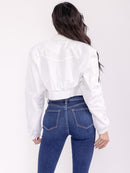 WOMEN'S LONG SLEEVE ZIP UP FRONT POCKETS BOMBER JACKET