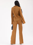WOMEN'S LONG SLEEVE BLOUSE & ELASTIC WAIST PANTS DETAILED 2PC. SET