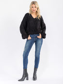 WOMEN'S LONG SLEEVE V-NECK KNIT PULLOVER SWEATER