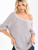 WOMEN'S LONG SLEEVE KNIT PULLOVER SWEATER