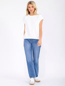 WOMEN'S SHORT SLEEVE SOLID BASIC TOP