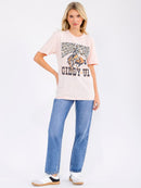 WOMEN'S SHORT SLEEVE GRAPHIC BASIC TOP