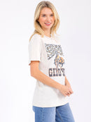 WOMEN'S SHORT SLEEVE GRAPHIC BASIC TOP