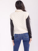 WOMEN'S SLEEVELESS BUTTON CLOSURE FRONT POCKETS DETAILED VEST