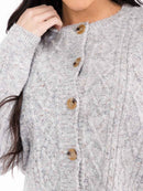 WOMEN'S LONG SLEEVE BUTTON UP DETAILED KNIT SWEATER