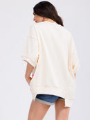 WOMEN'S SHORT SLEEVE LOOSE FIT HIGH-LOW GRAPHIC TOP