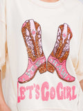 WOMEN'S SHORT SLEEVE LOOSE FIT HIGH-LOW GRAPHIC TOP
