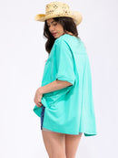 WOMEN'S SHORT SLEEVE LOOSE FIT HIGH-LOW GRAPHIC TOP