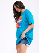 WOMEN'S SHORT SLEEVE LOOSE FIT GRAPHIC TOP