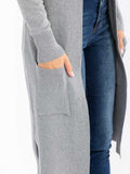 WOMEN'S LONG SLEEVE OPEN FRONT POCKETS CARDIGAN