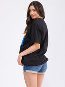 WOMEN'S SHORT SLEEVE LOOSE FIT GRAPHIC TOP