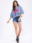 WOMEN'S SHORT SLEEVE LOOSE FIT GRAPHIC TOP