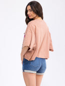 WOMEN'S SHORT SLEEVE LOOSE FIT GRAPHIC TOP