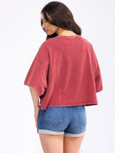WOMEN'S SHORT SLEEVE LOOSE FIT GRAPHIC TOP