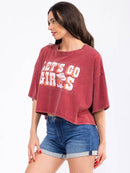 WOMEN'S SHORT SLEEVE LOOSE FIT GRAPHIC TOP