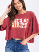 WOMEN'S SHORT SLEEVE LOOSE FIT GRAPHIC TOP
