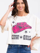 WOMEN'S SHORT SLEEVE LOOSE FIT GRAPHIC TOP