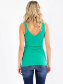 WOMEN'S SLEEVELESS V-NECK RHINESTONES DETAILED TANK TOP