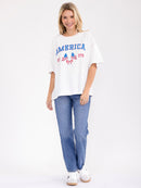 WOMEN'S SHORT SLEEVE GRAPHIC TOP