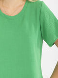 WOMEN'S SHORT SLEEVE SOLID BLOUSE