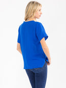 WOMEN'S SHORT SLEEVE SOLID BLOUSE