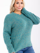 PLUS SIZE LONG SLEEVE PULLOVER SWEATER