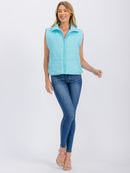 WOMEN'S SLEEVELESS ZIPPER CLOSURE PUFFER VEST