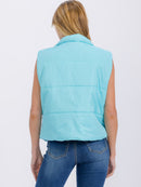 WOMEN'S SLEEVELESS ZIPPER CLOSURE PUFFER VEST