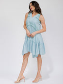 WOMEN'S SLEEVELESS V-NECK HIGH-LOW MIDI DRESS