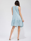 WOMEN'S SLEEVELESS V-NECK HIGH-LOW MIDI DRESS