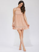 WOMEN'S SLEEVELESS TIERED TUNIC MINI DRESS