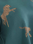 PLUS SIZE LONG SLEEVE MOCK NECK GRAPHIC PULLOVER OVERSIZED SWEATER
